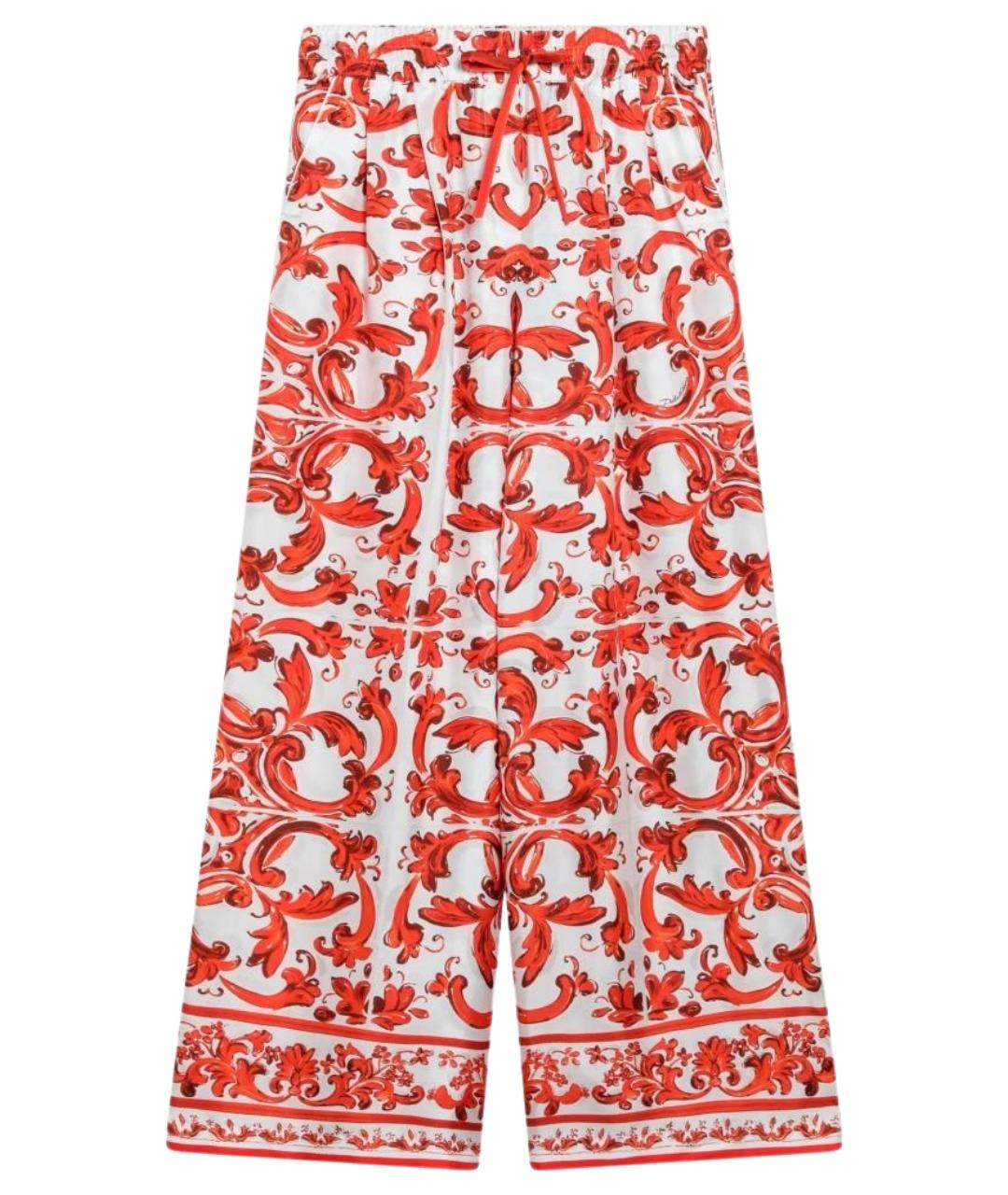 DOLCE&GABBANA Оранжевые шелковые брюки широкие, фото 1