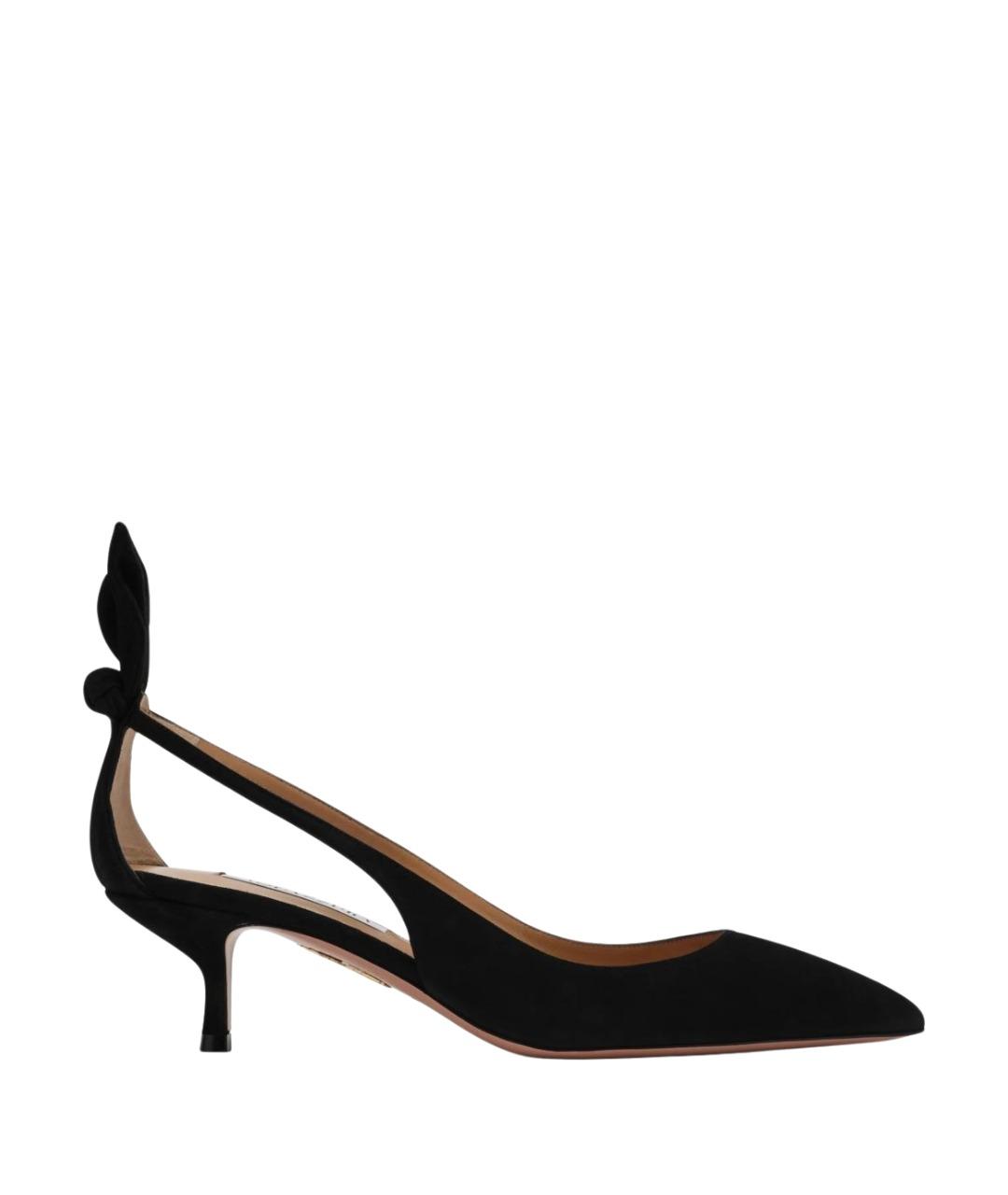 AQUAZZURA Черные замшевые туфли, фото 1