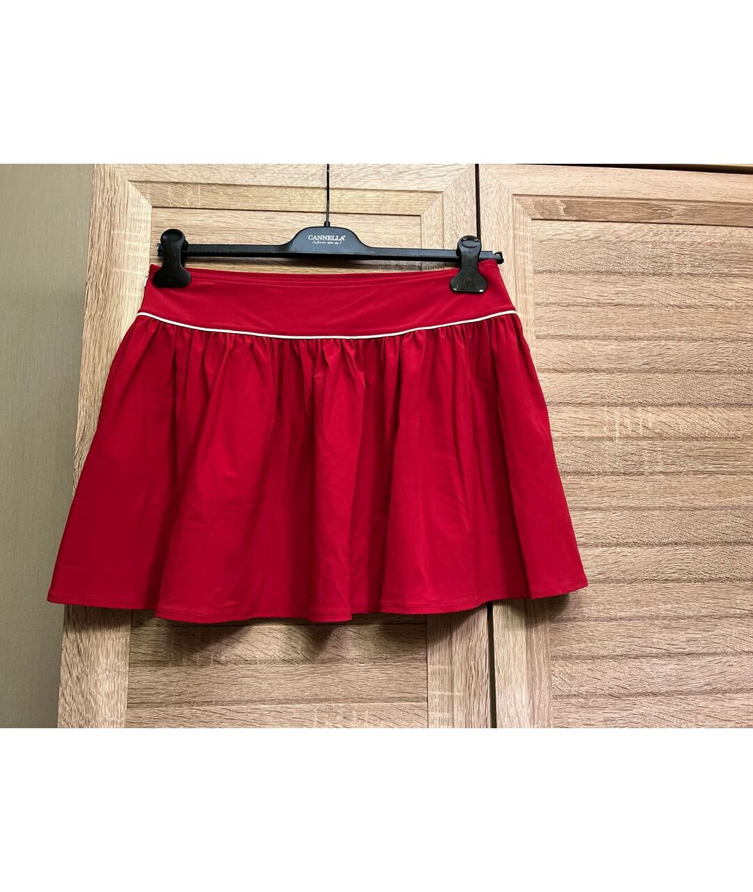 PRADA Красная синтетическая юбка мини, фото 2