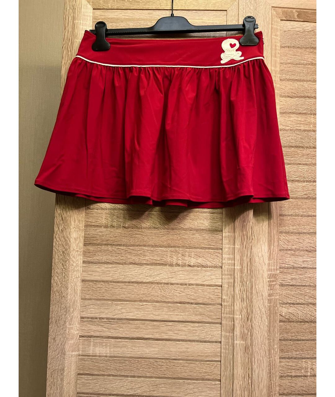 PRADA Красная синтетическая юбка мини, фото 6