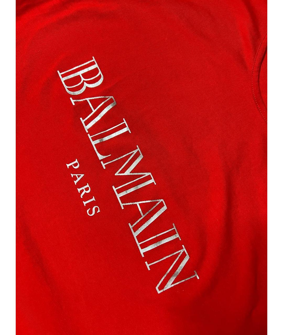 BALMAIN Красная хлопковая майка, фото 3