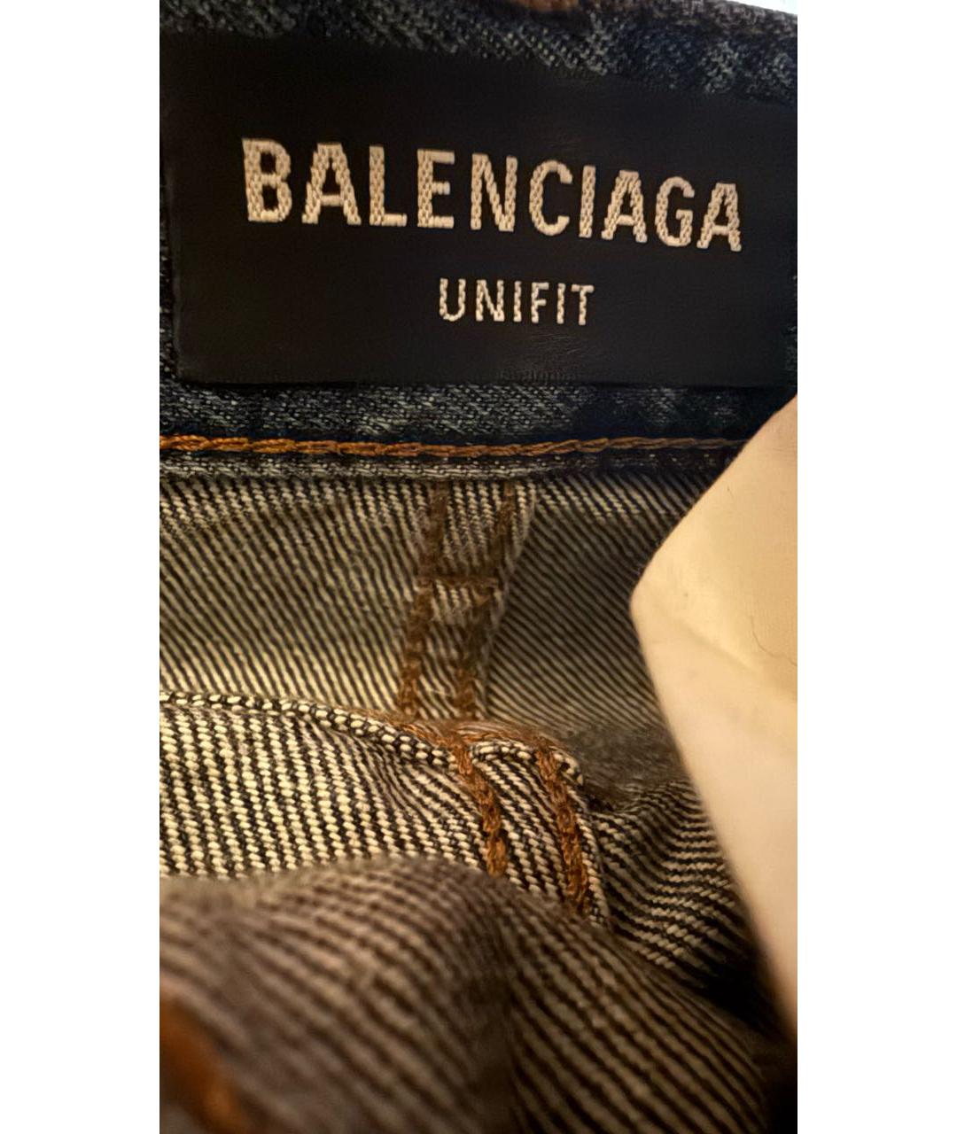 BALENCIAGA Голубые хлопковые прямые джинсы, фото 5