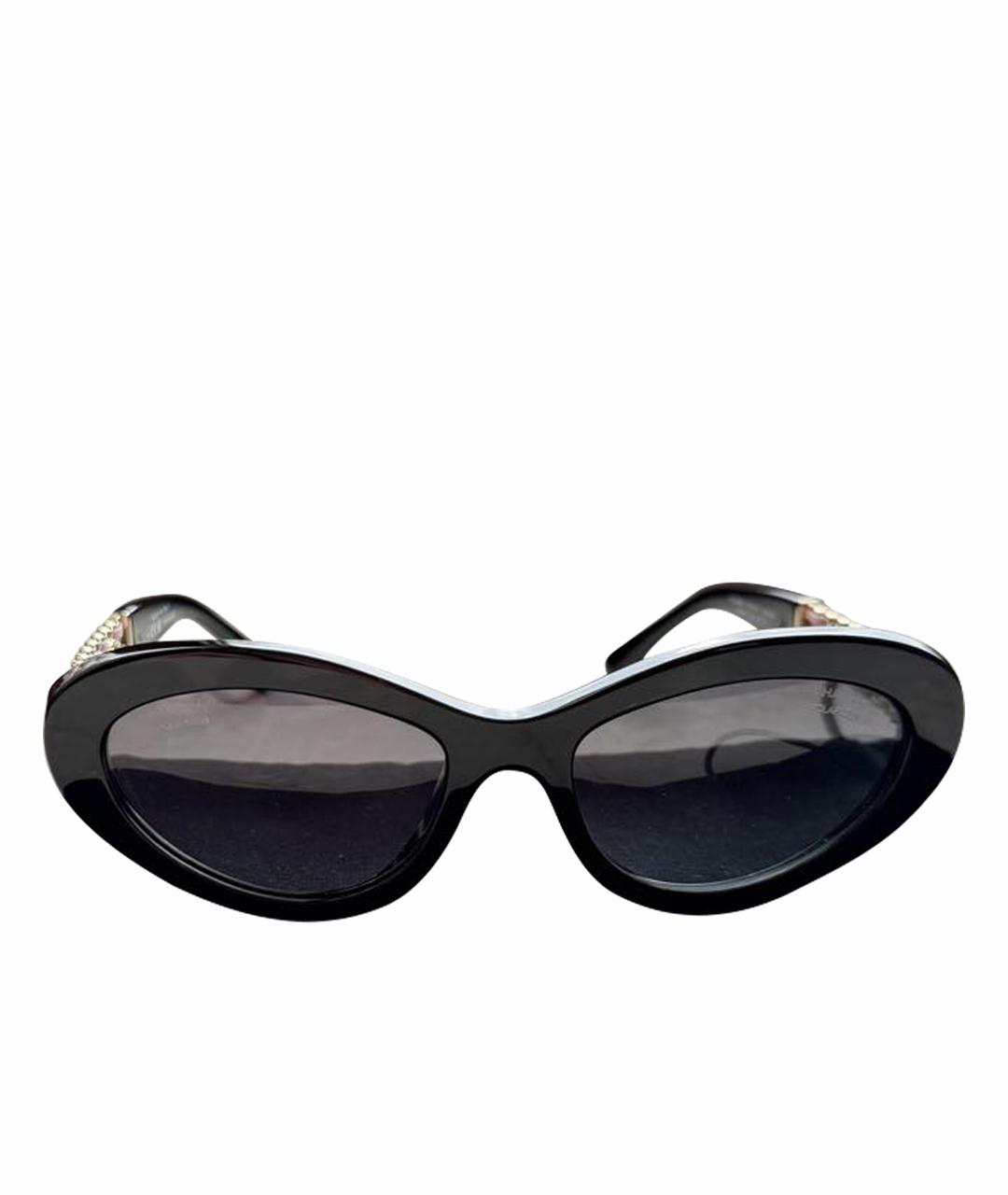 CHANEL Черные пластиковые солнцезащитные очки, фото 1