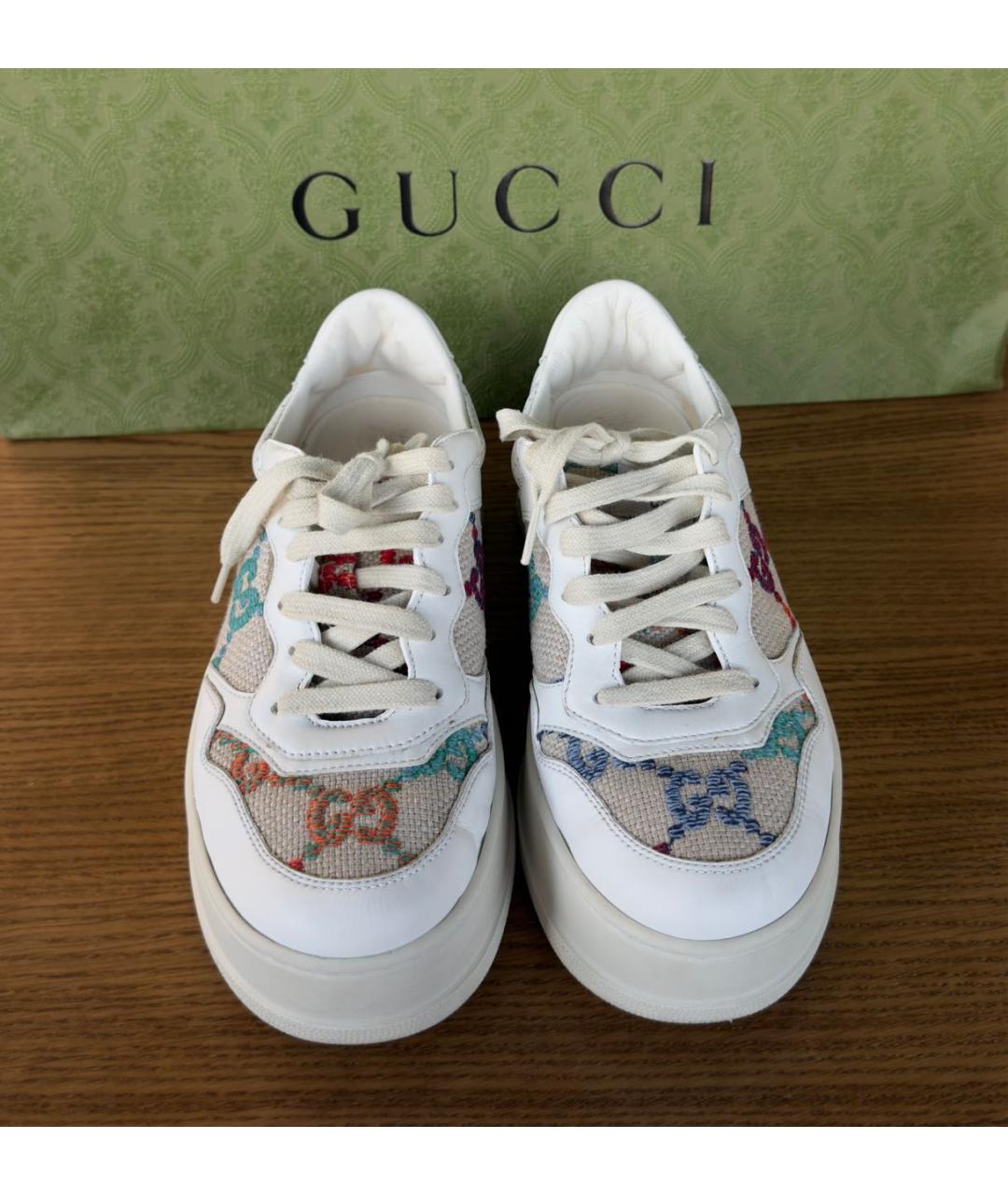 GUCCI Бежевые текстильные кеды, фото 2