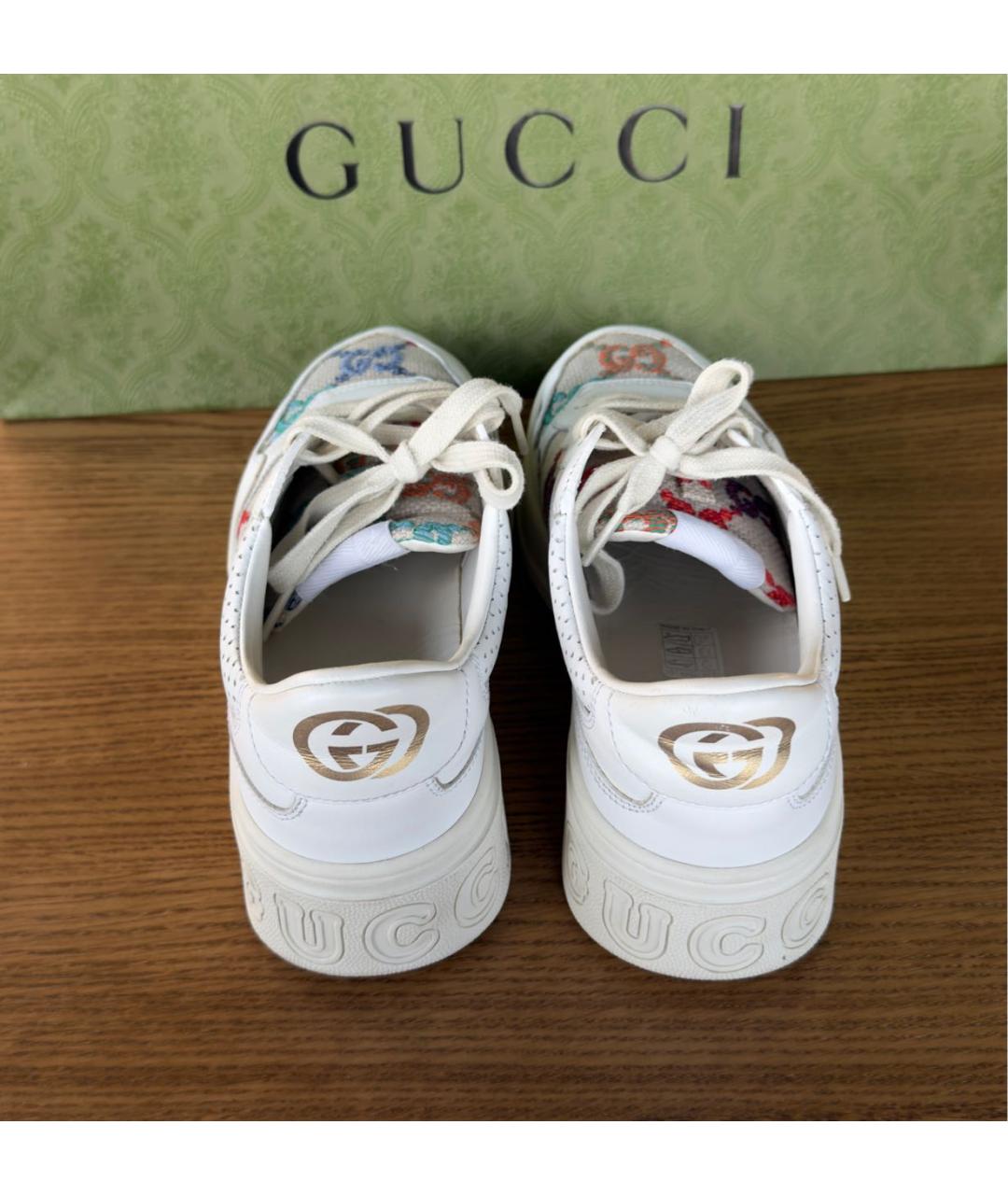 GUCCI Бежевые текстильные кеды, фото 3