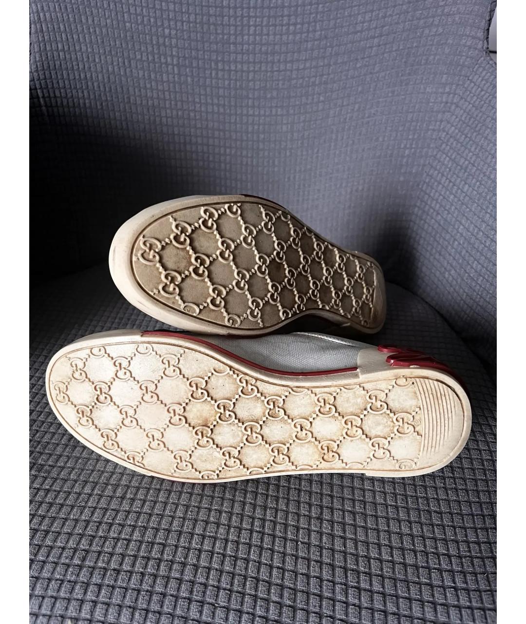 GUCCI Белые кожаные кеды, фото 5