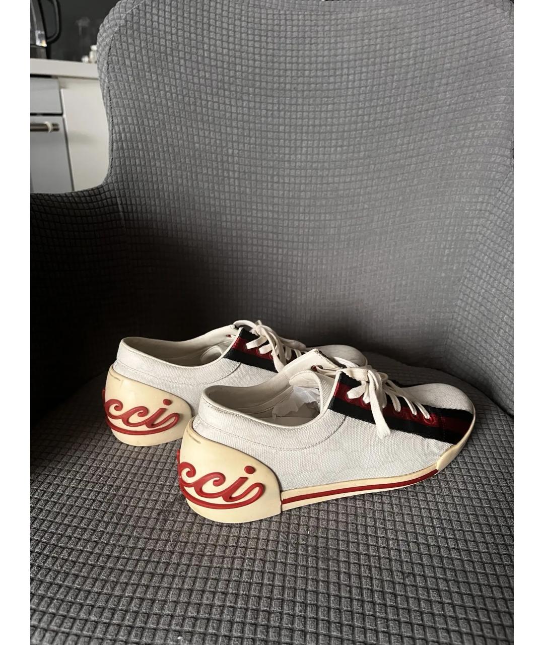 GUCCI Белые кожаные кеды, фото 2