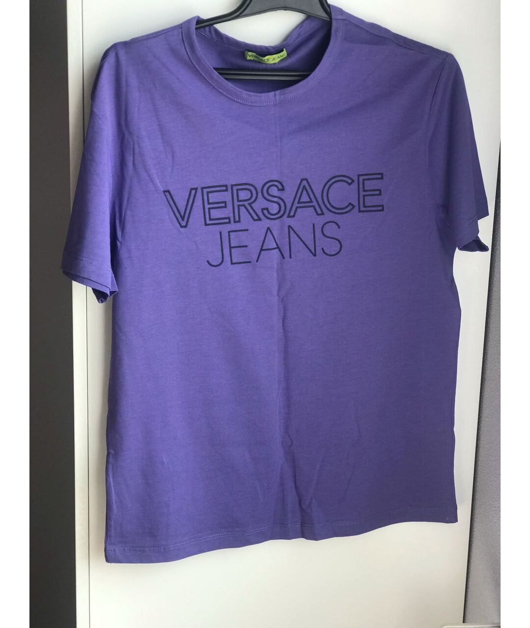 VERSACE JEANS COUTURE Фиолетовая хлопковая футболка, фото 6