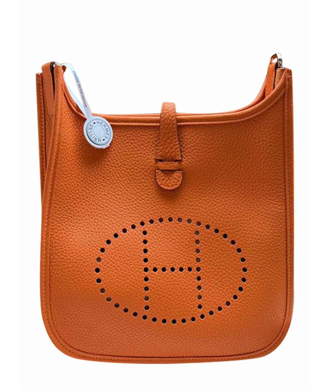 HERMES Оранжевая кожаная сумка через плечо, фото 1