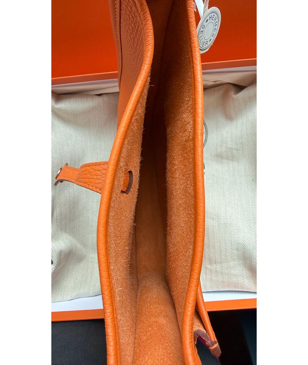 HERMES Оранжевая кожаная сумка через плечо, фото 4
