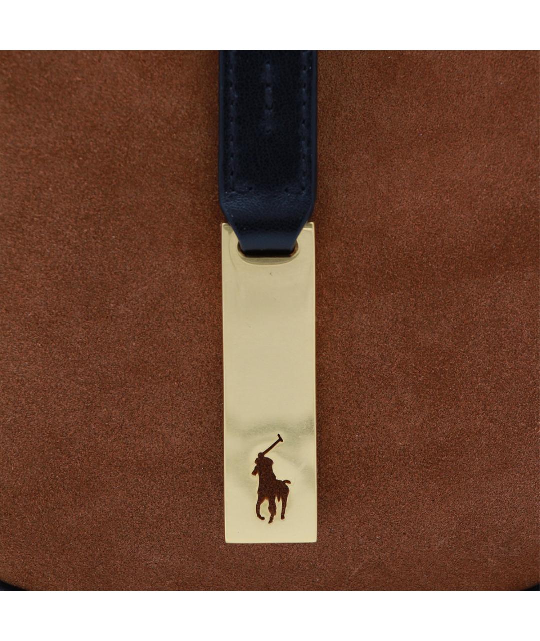 POLO RALPH LAUREN Коричневая замшевая сумка через плечо, фото 4