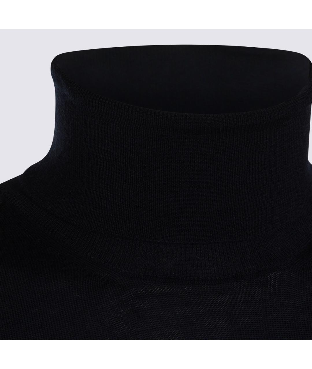 CANALI Темно-синий шерстяной джемпер / свитер, фото 4