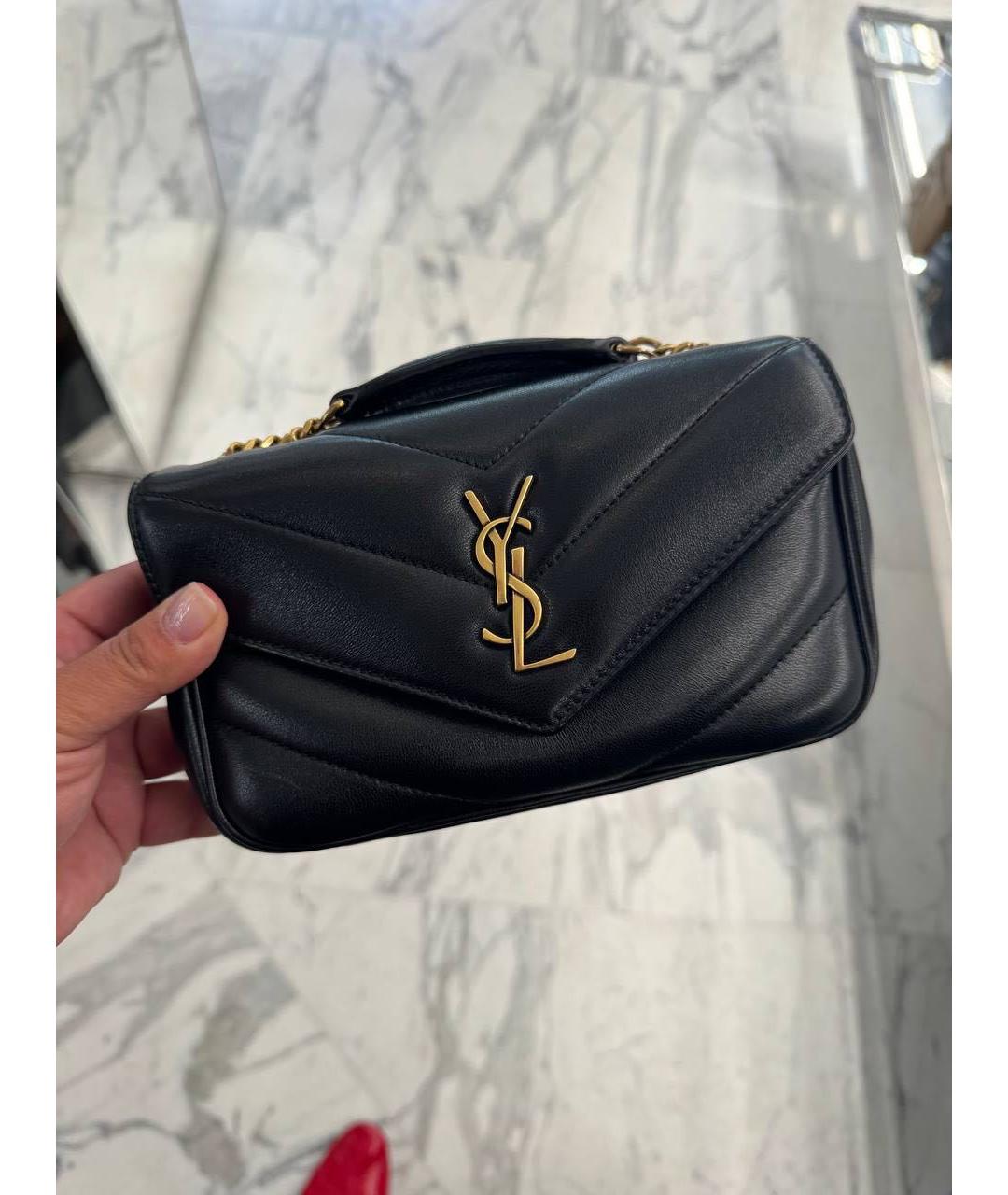 SAINT LAURENT Черная кожаная сумка через плечо, фото 4