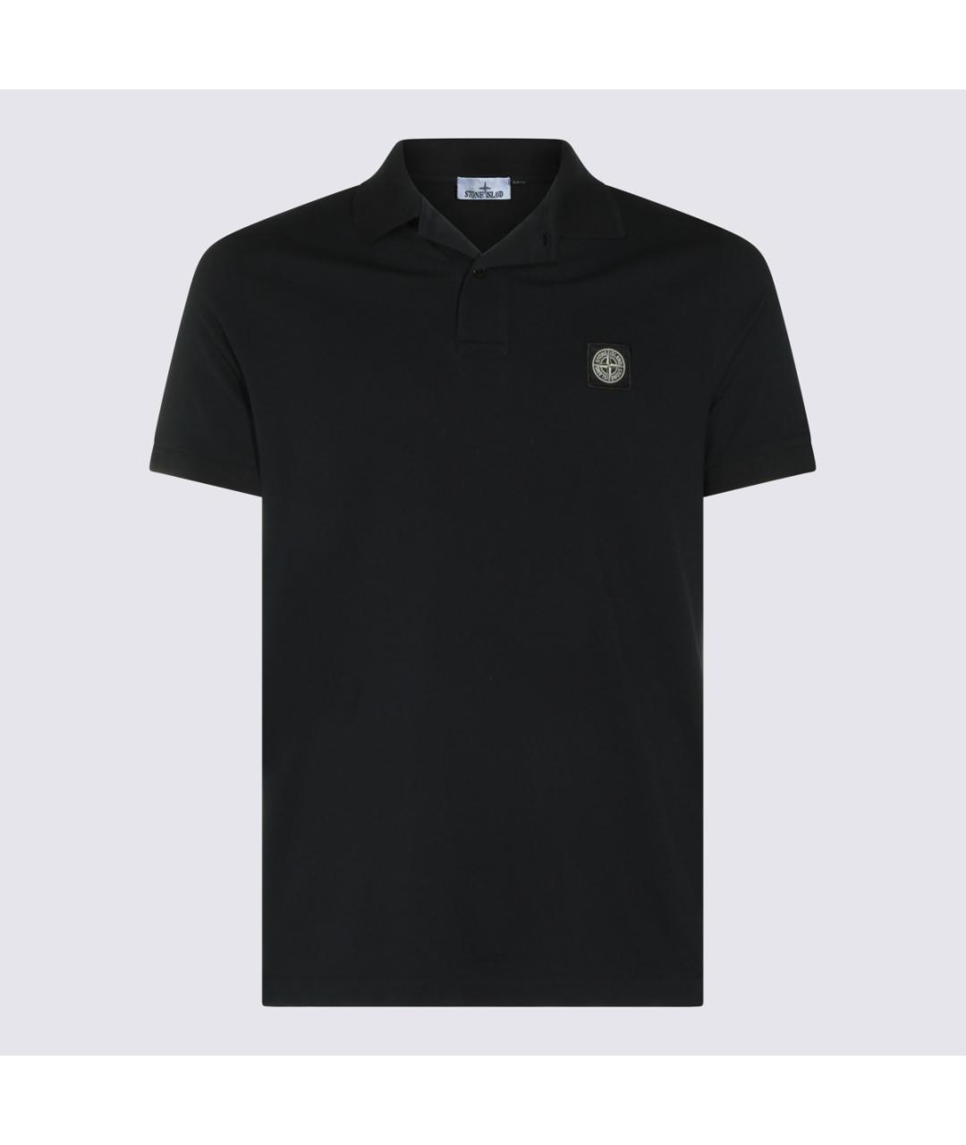 STONE ISLAND Темно-синее хлопковое поло с коротким рукавом, фото 4