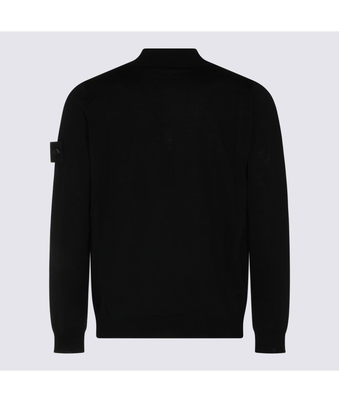 STONE ISLAND Черный шерстяной джемпер / свитер, фото 2