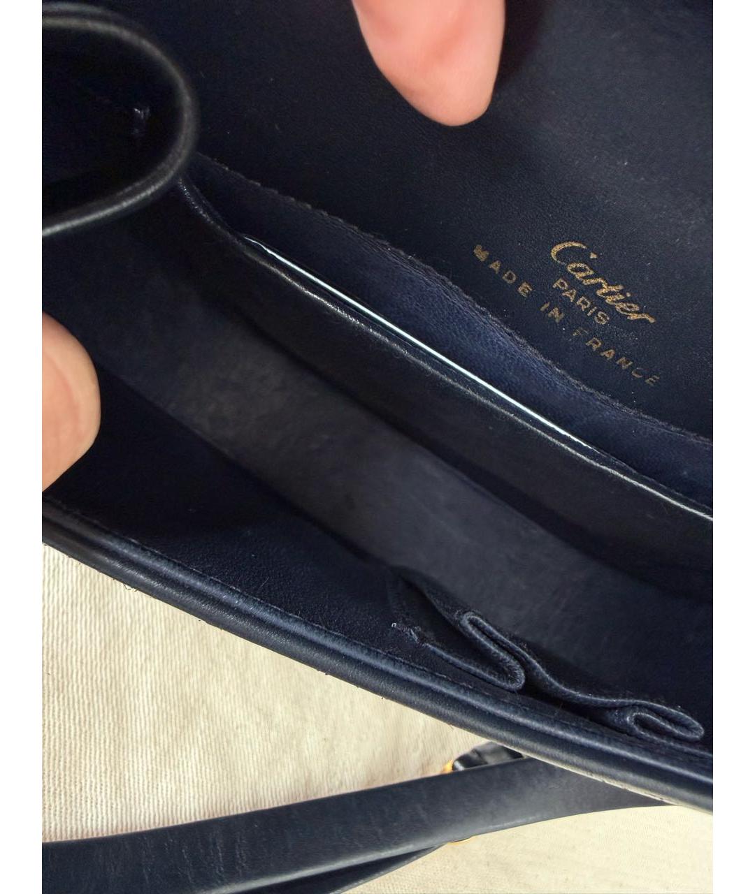CARTIER Темно-синяя кожаная сумка через плечо, фото 5