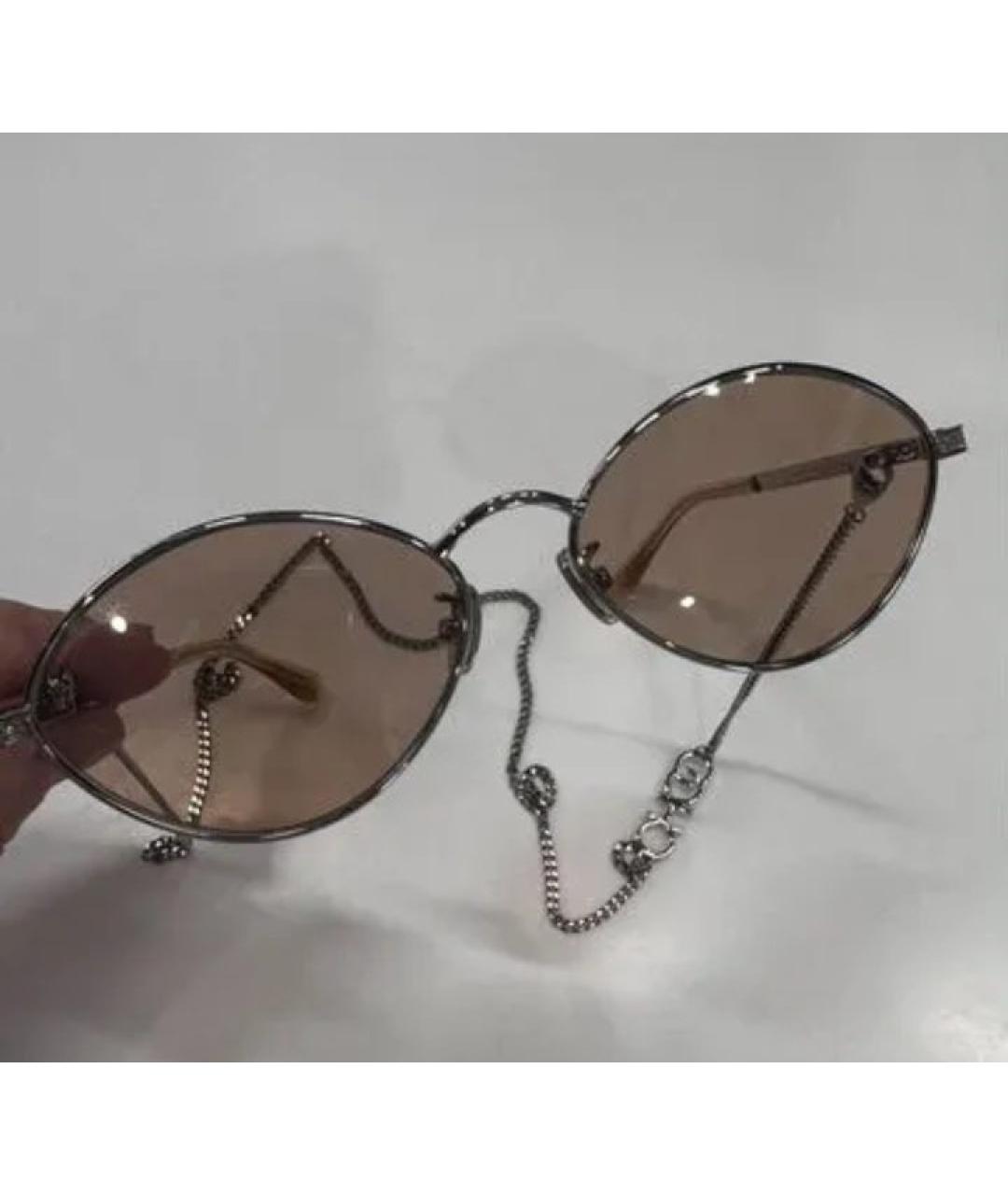 JIMMY CHOO Серебряные металлические солнцезащитные очки, фото 2
