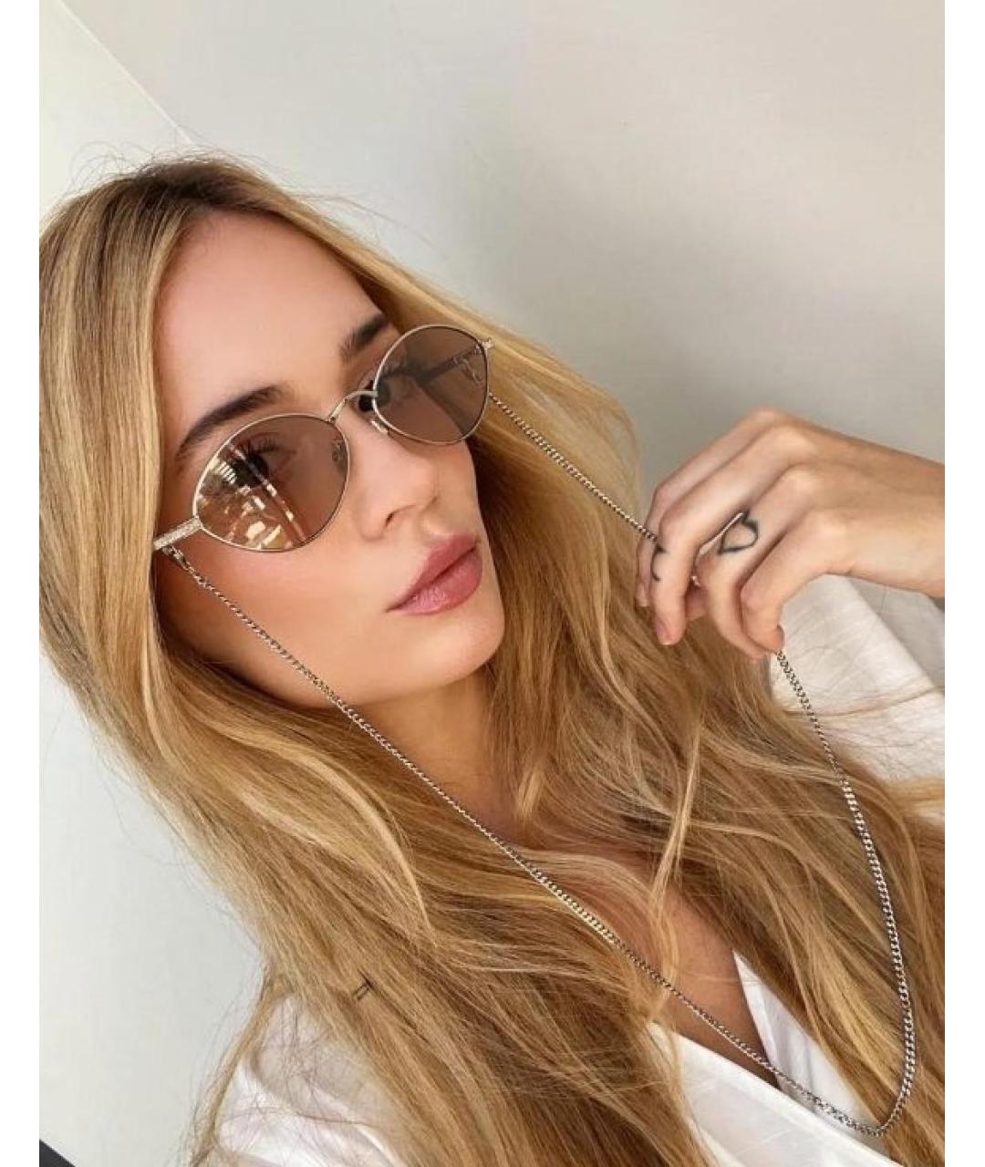 JIMMY CHOO Серебряные металлические солнцезащитные очки, фото 6