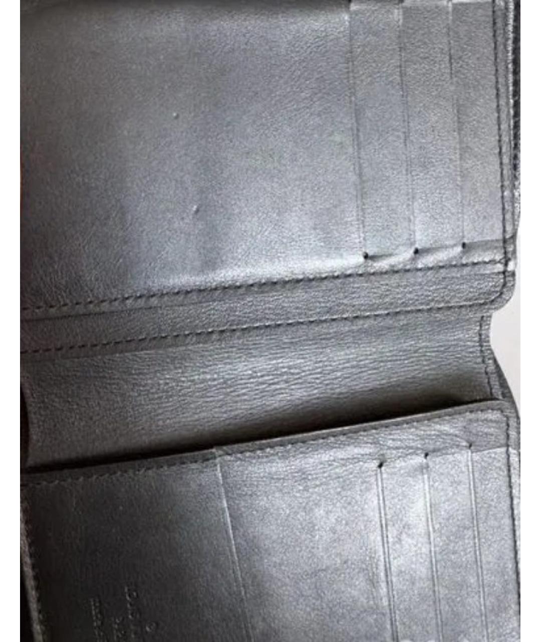 LOUIS VUITTON Черный кожаный кошелек, фото 4