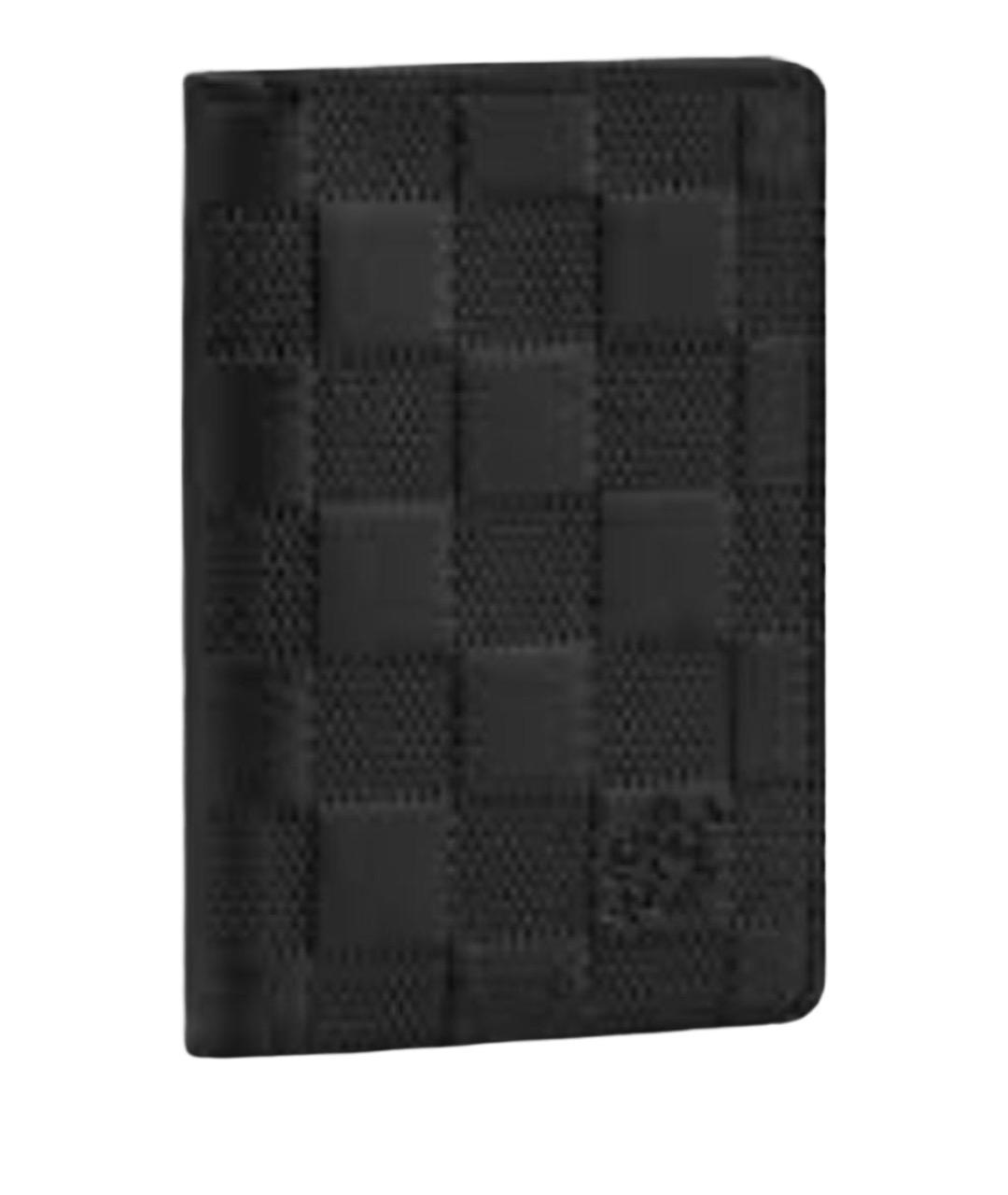 LOUIS VUITTON Черный кожаный кошелек, фото 1