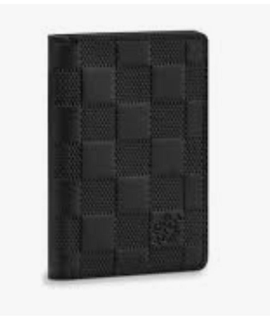 LOUIS VUITTON Черный кожаный кошелек, фото 6