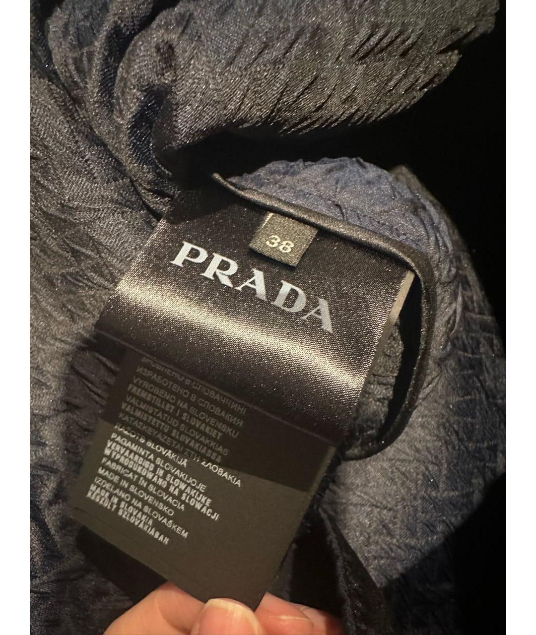 PRADA Темно-синяя юбка мини, фото 3
