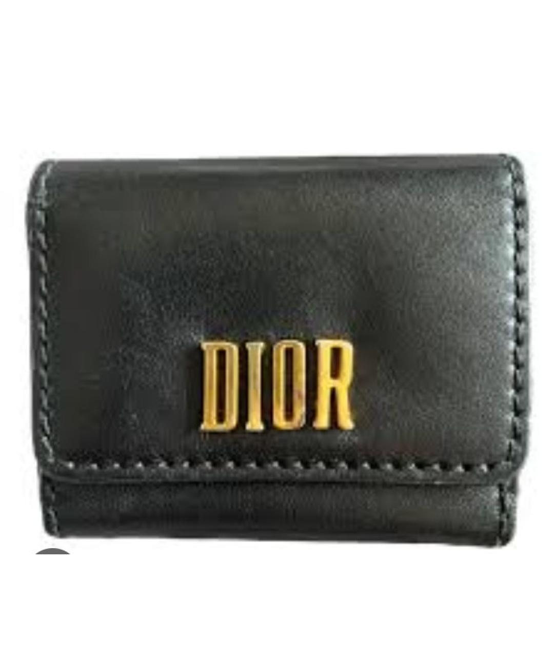 CHRISTIAN DIOR Черный кожаный кошелек, фото 5
