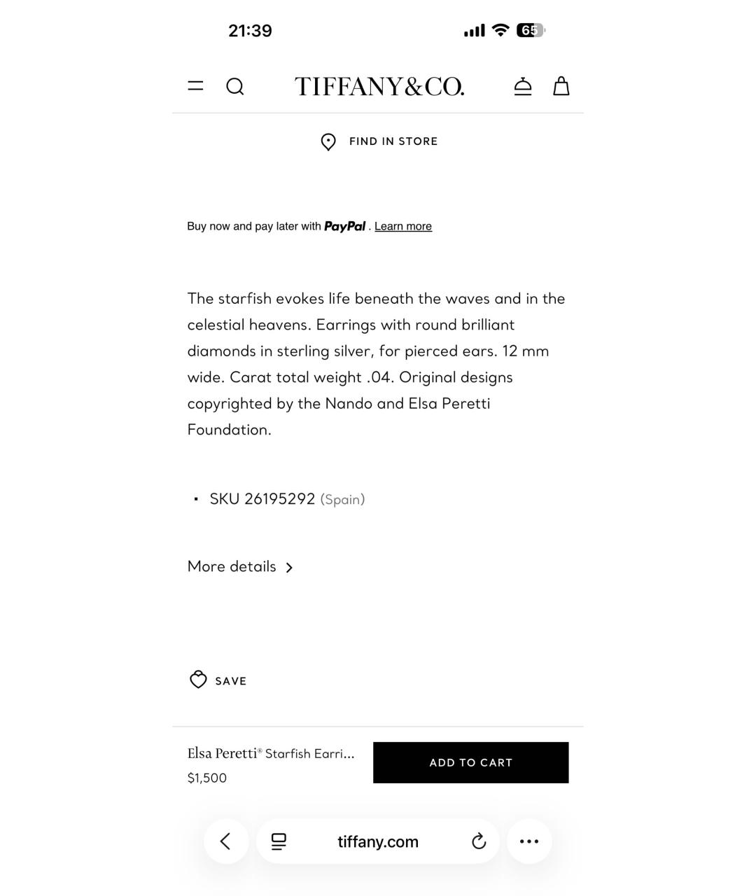 TIFFANY&CO Серебряные серебряные серьги, фото 8