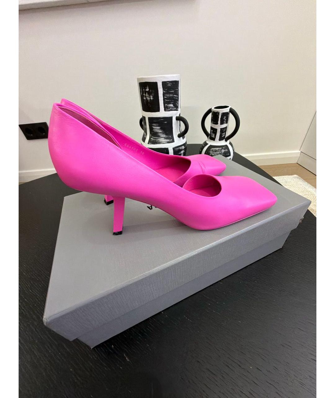 BALENCIAGA Розовые кожаные туфли, фото 5