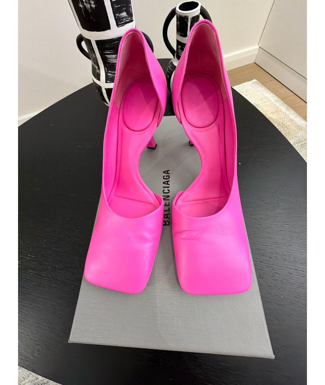 BALENCIAGA Розовые кожаные туфли, фото 2