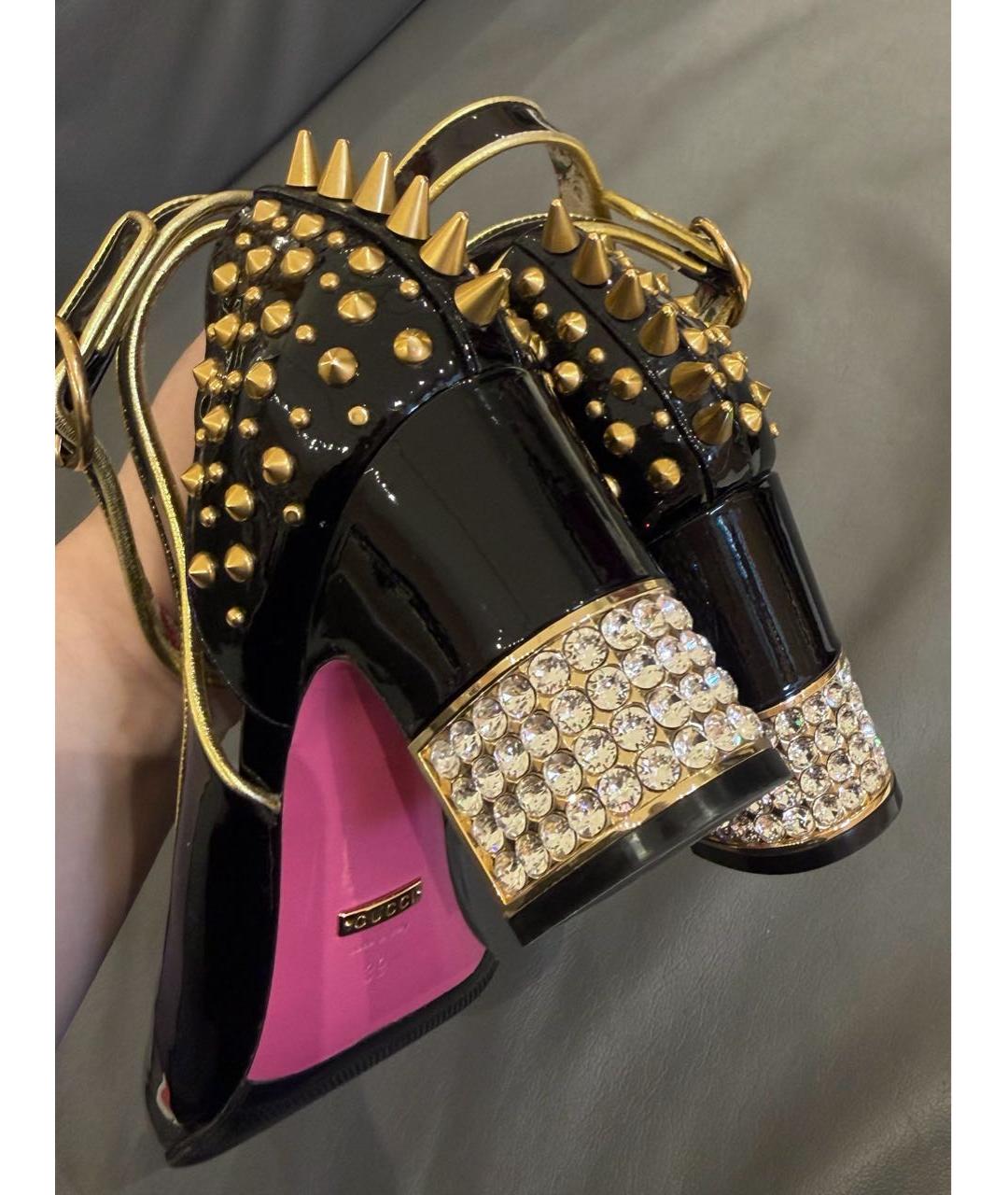 GUCCI Черные туфли из лакированной кожи, фото 5