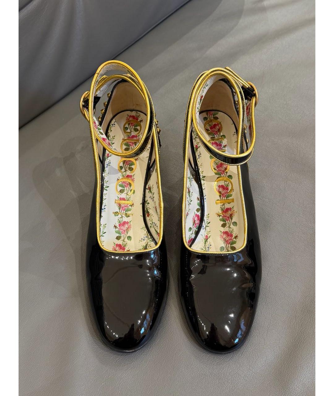 GUCCI Черные туфли из лакированной кожи, фото 2