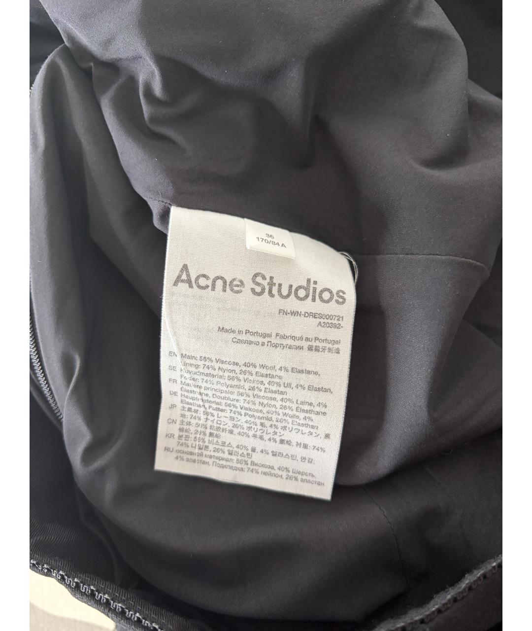 ACNE STUDIOS Черное вискозное повседневное платье, фото 4