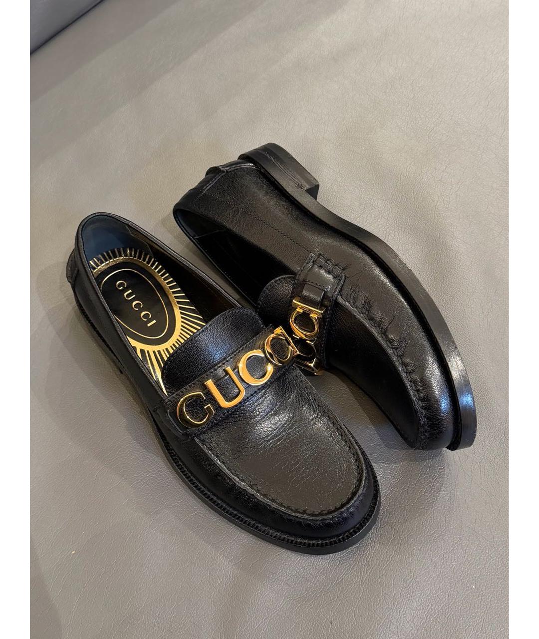 GUCCI Черные кожаные лоферы, фото 9