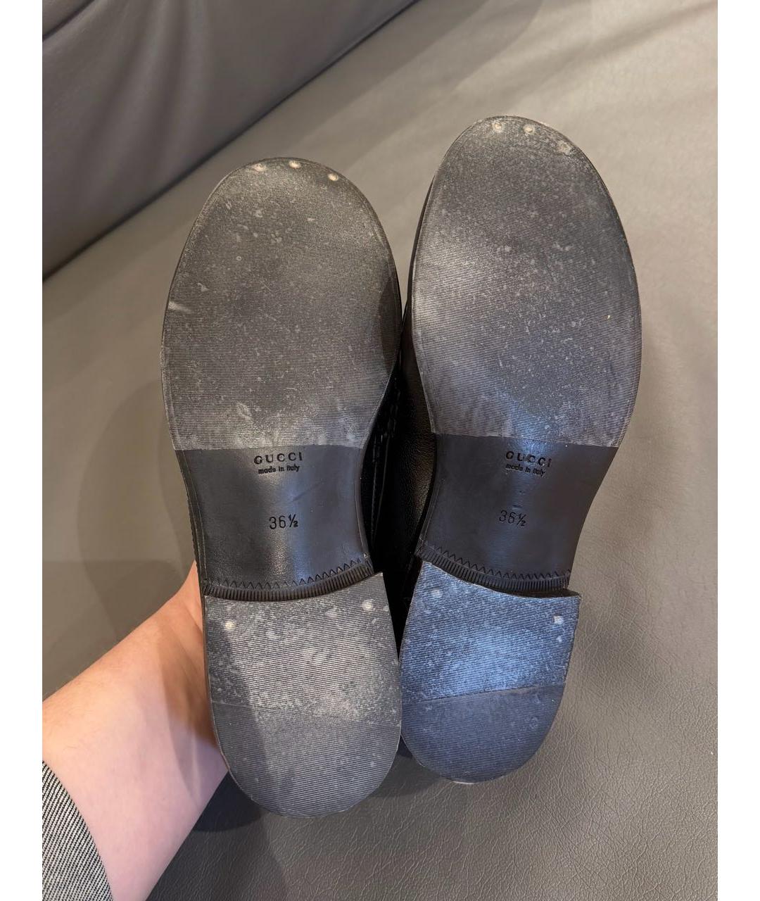 GUCCI Черные кожаные лоферы, фото 4