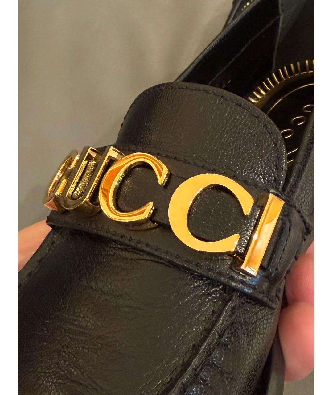 GUCCI Черные кожаные лоферы, фото 6