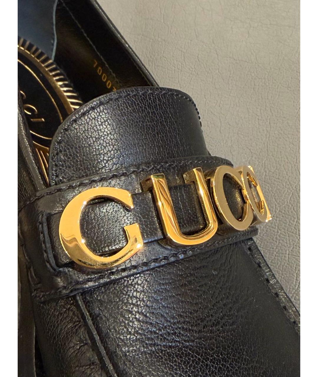 GUCCI Черные кожаные лоферы, фото 7
