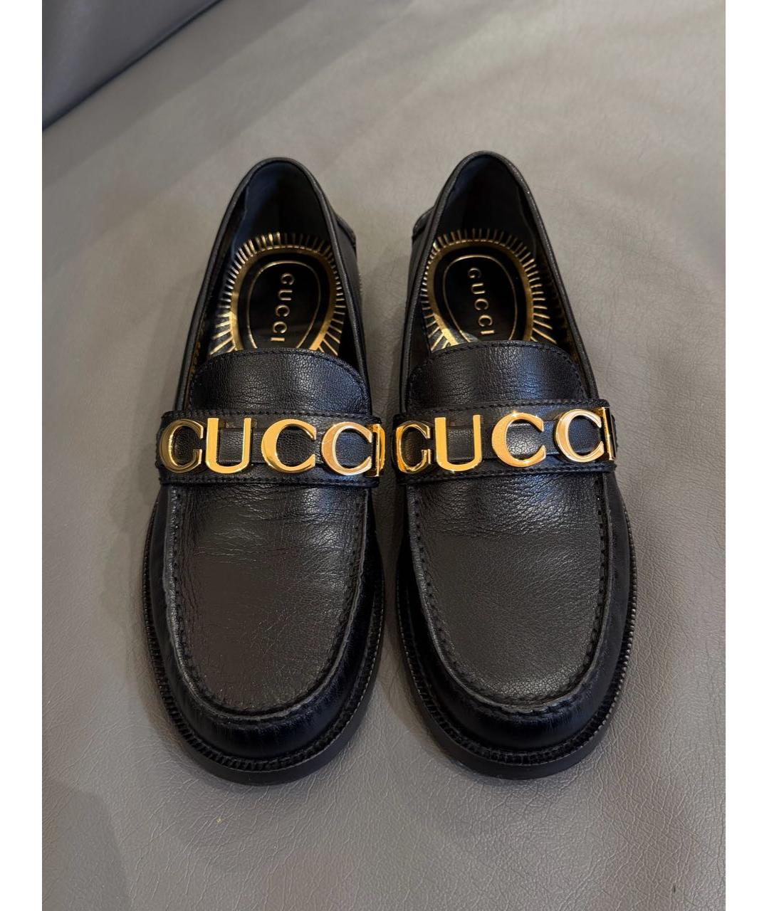 GUCCI Черные кожаные лоферы, фото 2
