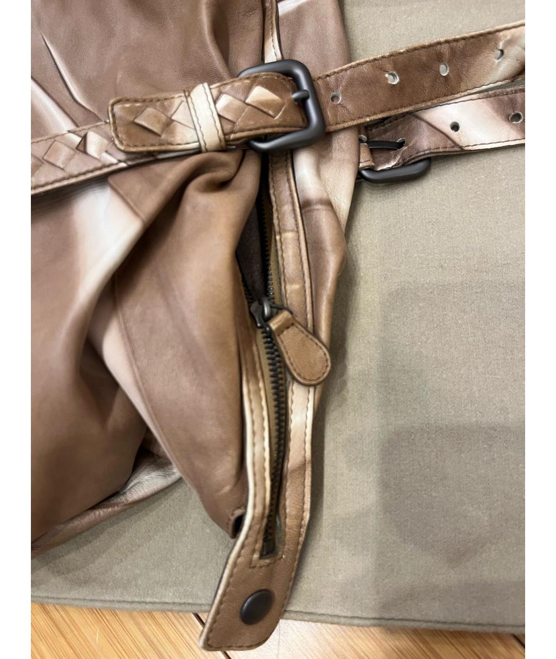 BOTTEGA VENETA Бежевая кожаная сумка тоут, фото 4
