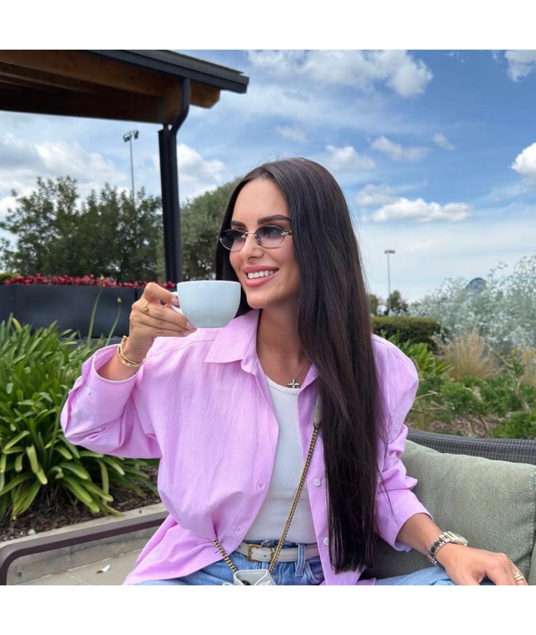 MIU MIU Голубые металлические солнцезащитные очки, фото 8