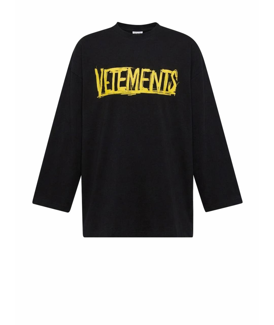 VETEMENTS Черная хлопковая футболка, фото 1
