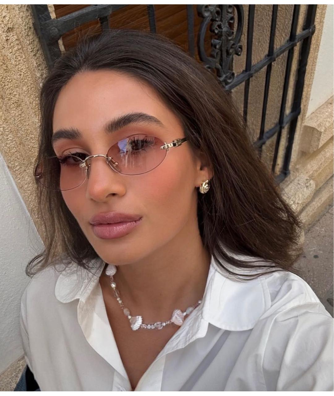 MIU MIU Розовые металлические солнцезащитные очки, фото 6