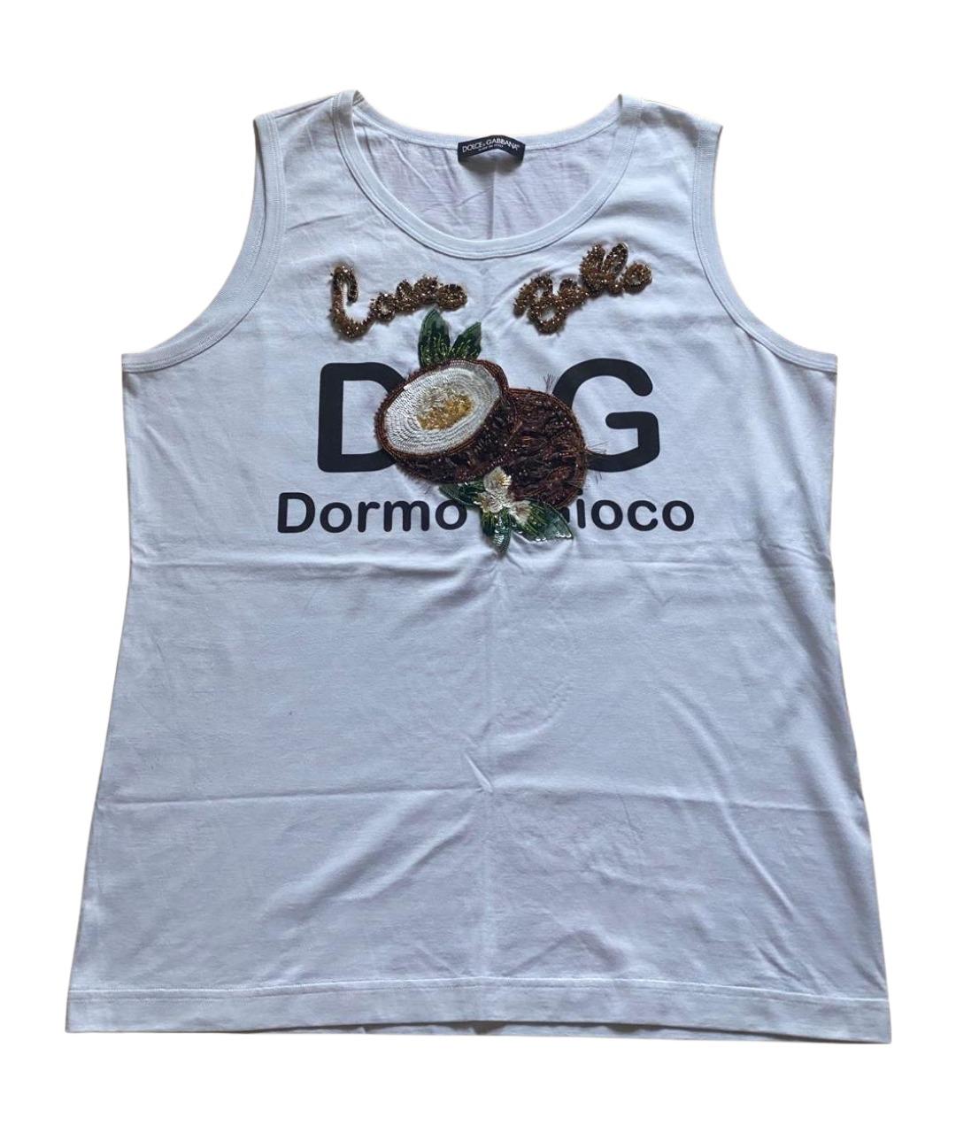 DOLCE&GABBANA Белая хлопковая майка, фото 1