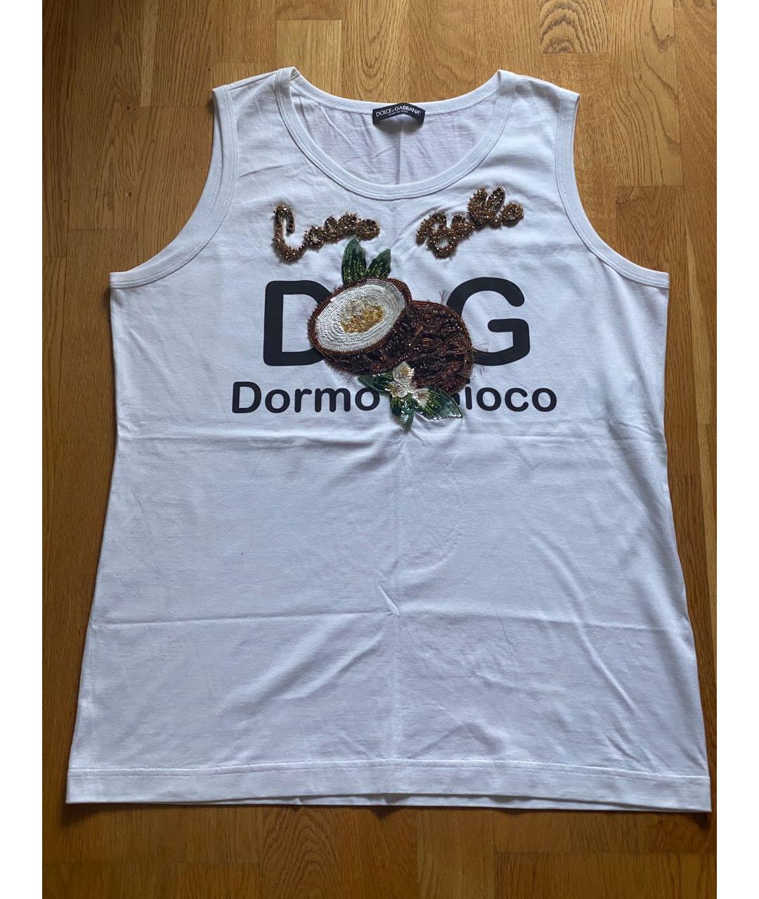 DOLCE&GABBANA Белая хлопковая майка, фото 7