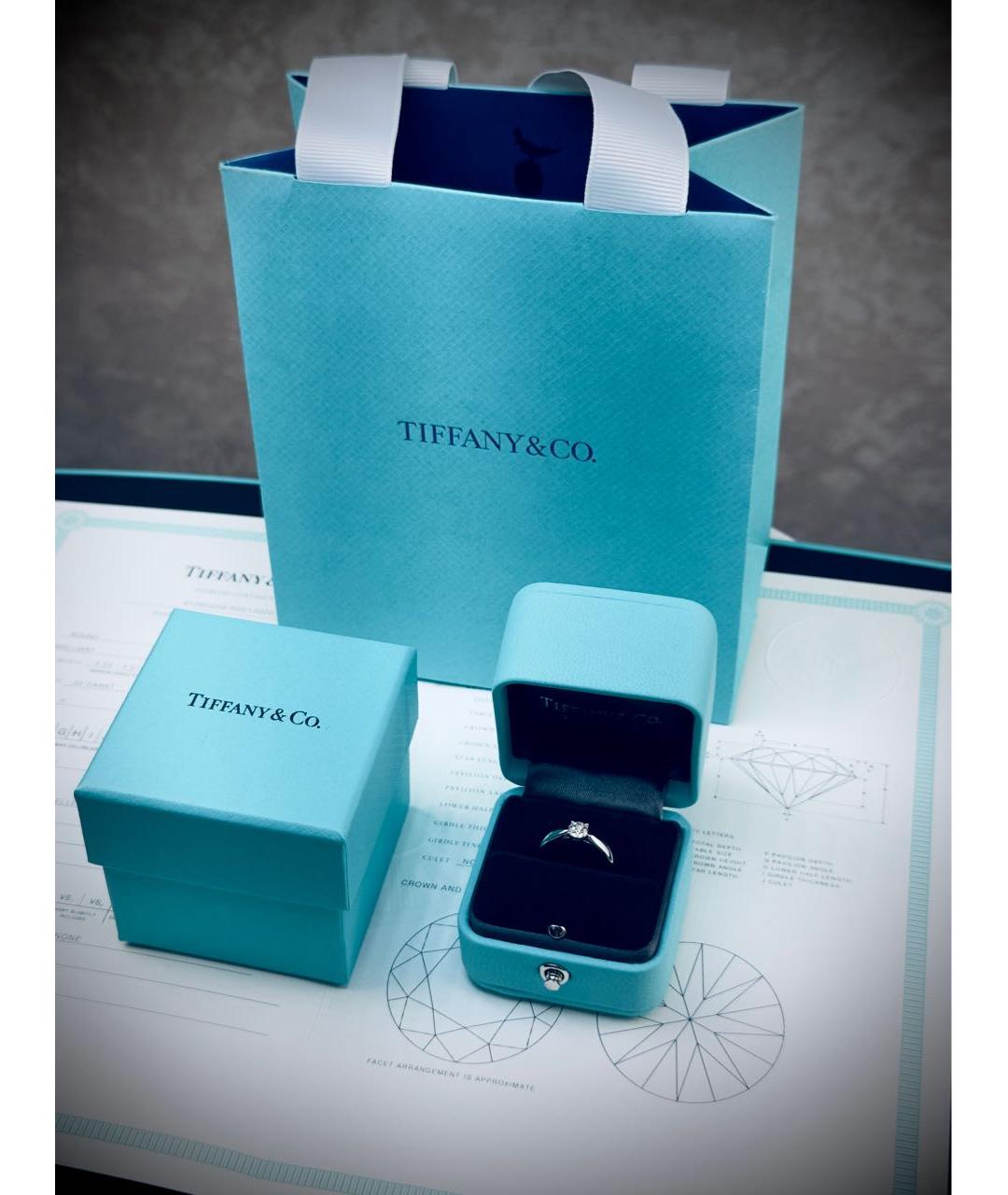 TIFFANY&CO Серебряное платиновое кольцо, фото 5