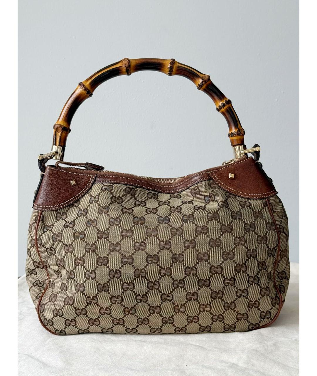GUCCI Коричневая кожаная сумка тоут, фото 3