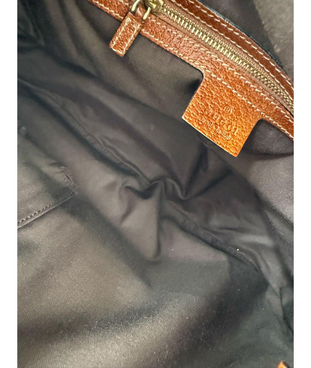 GUCCI Коричневая кожаная сумка тоут, фото 8