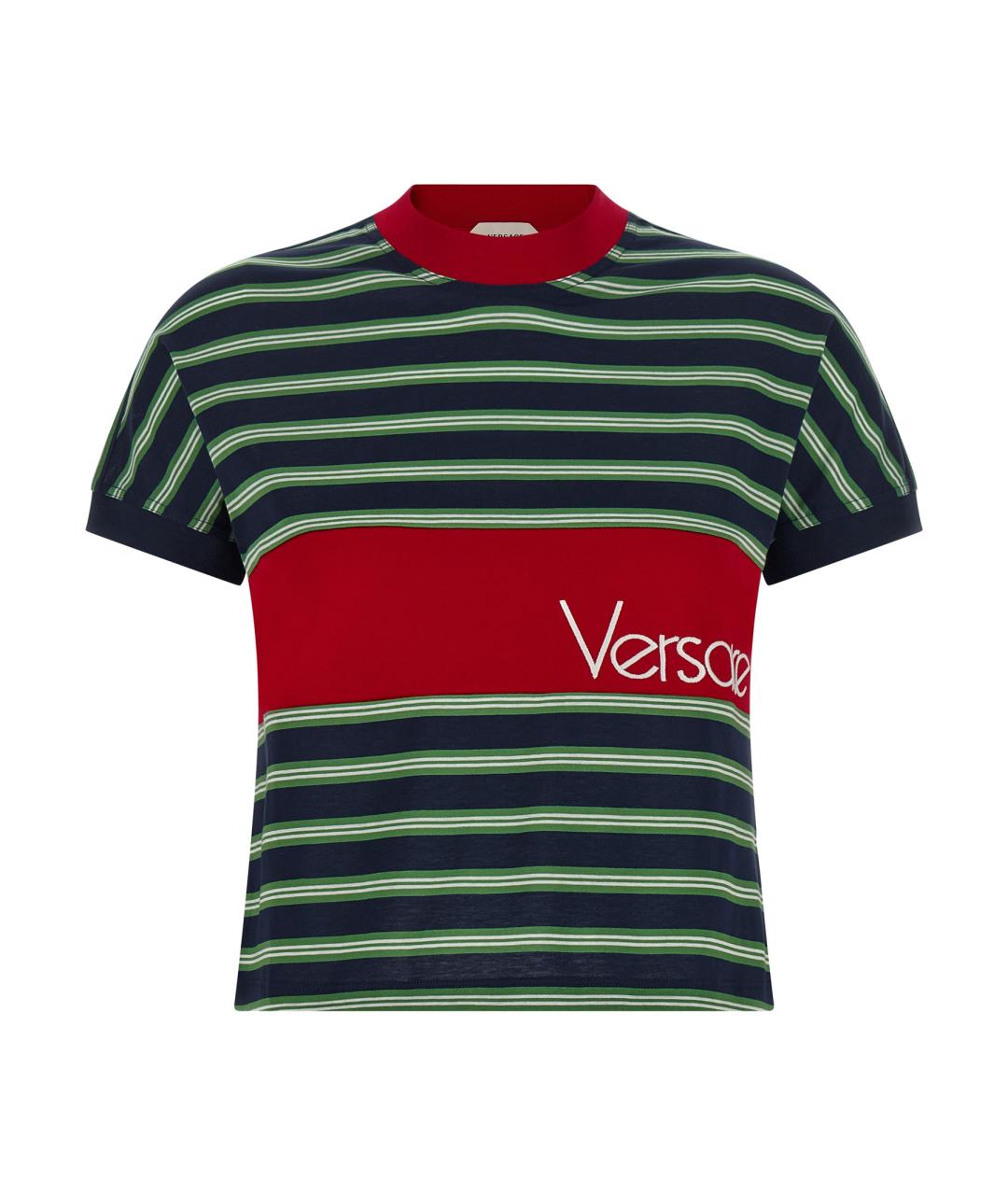 VERSACE Мульти хлопковая футболка, фото 1