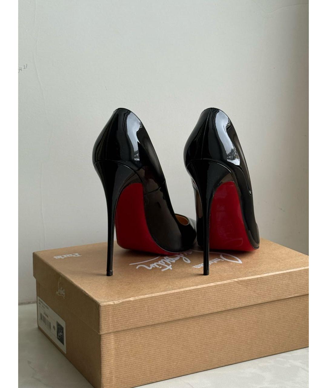CHRISTIAN LOUBOUTIN Черные кожаные туфли, фото 4