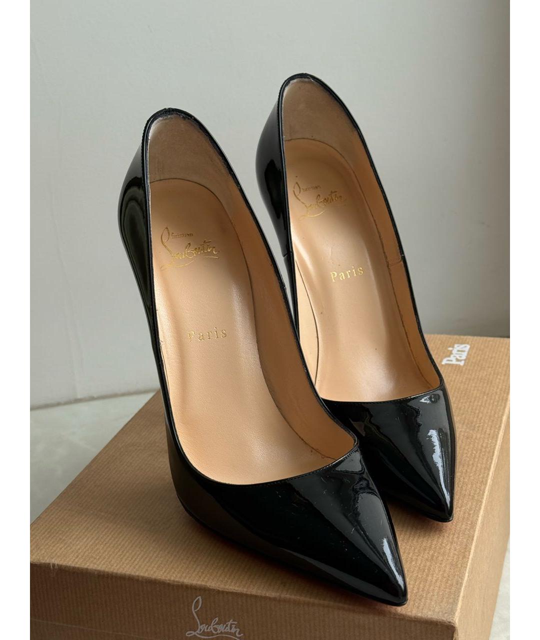 CHRISTIAN LOUBOUTIN Черные кожаные туфли, фото 3